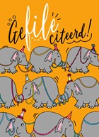 verjaardagskaart gefileciteerd olifanten